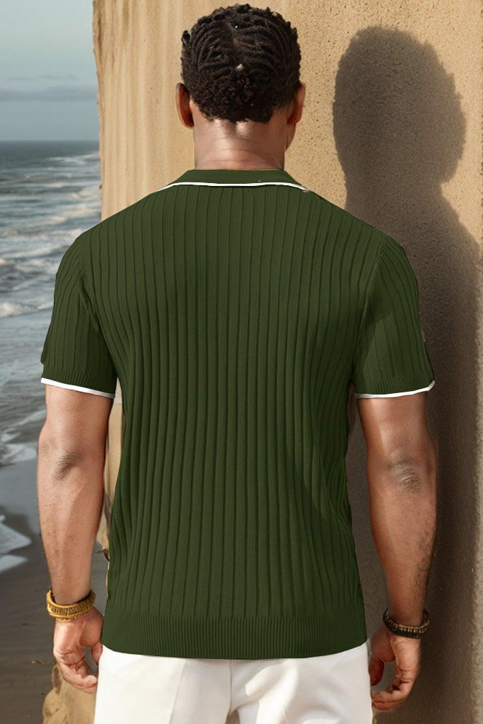 Chictango Rib Knit Polo Shirt