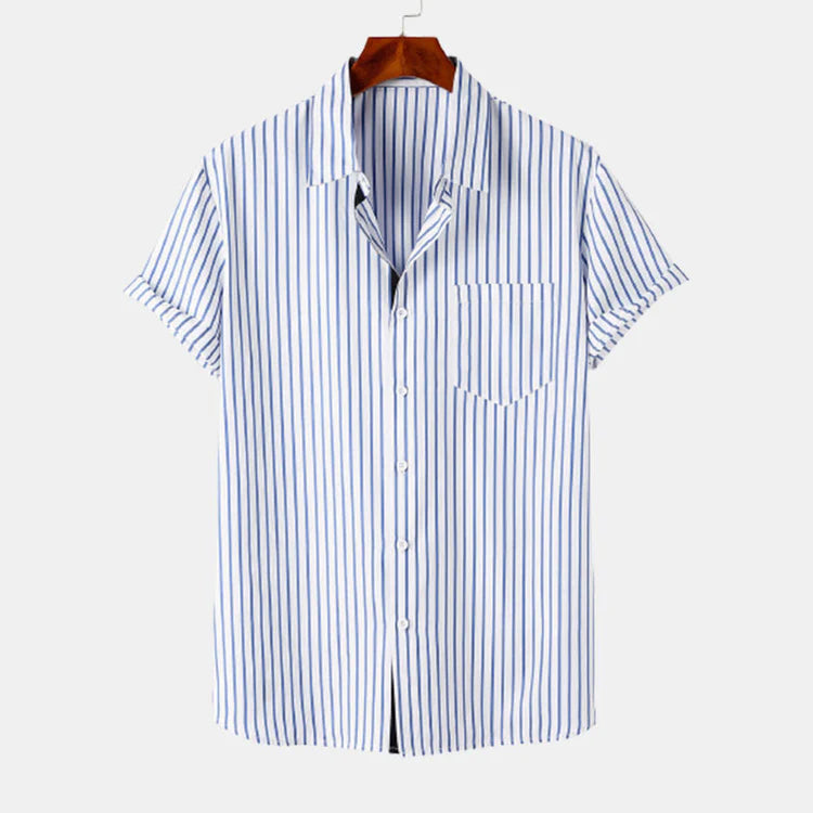 Men's vertical stripe vacation shirts