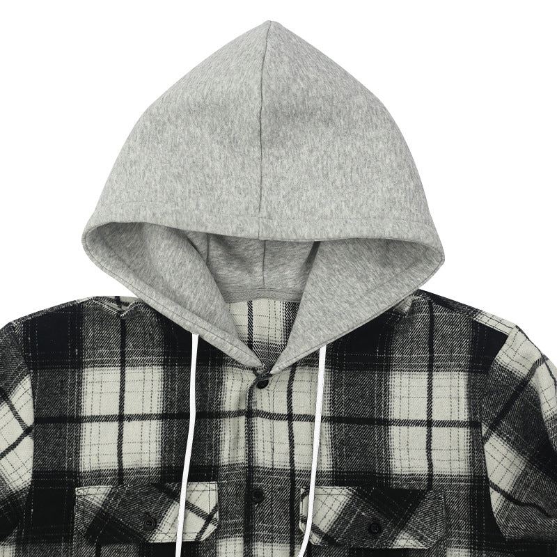 Chictango Plannel Check Hooded Shirt