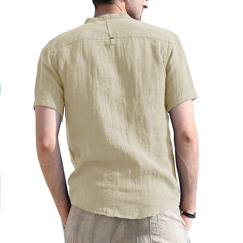 Chictango Cotton Linen Henley Shirt