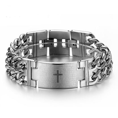 Men's Cross Double Row Bracelet