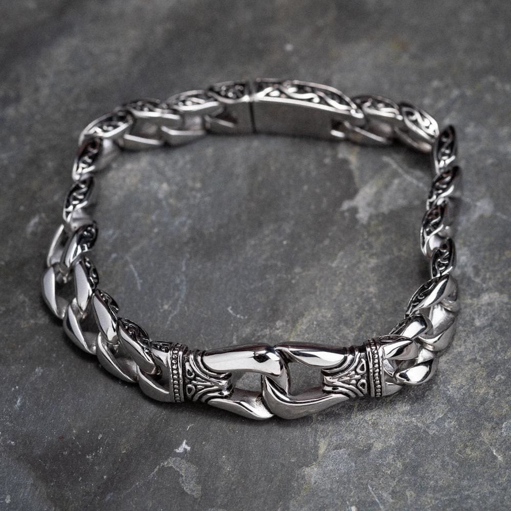 Retro Totem Celtic Knot Chunky Curb Link Bracelet