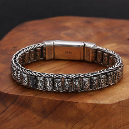 925 Silver Rotating Drum Hand Bracelet