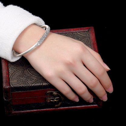 925 Silver Peony Matte Bracelet