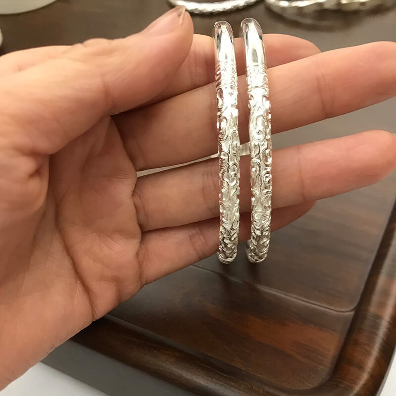 Black Myth Monkey King Ruyi Golden Hoop Silver Plated Men's Open Bracelet