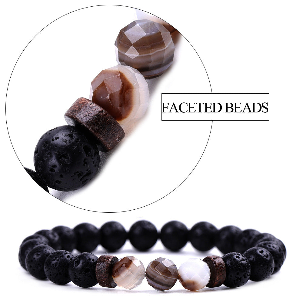 Chictango Faceted Beads Lava Stone Bracelets