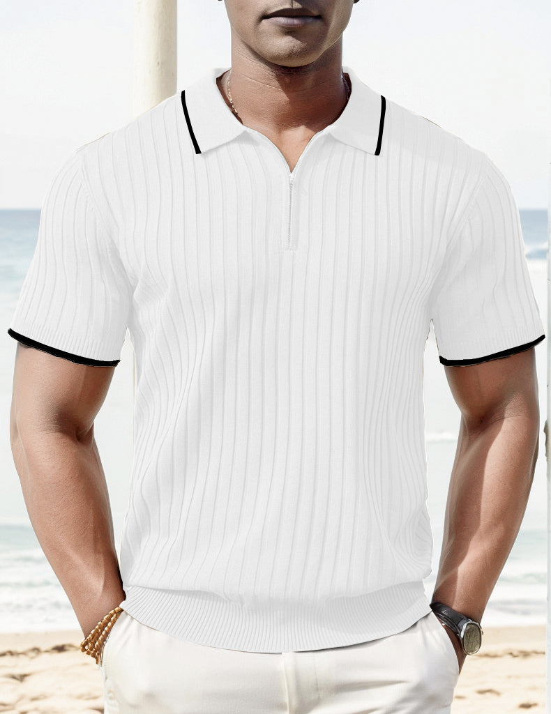 Chictango Rib Knit Polo Shirt