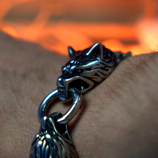 Wolf Head Viking Titanium Steel Strengthen Bracelet