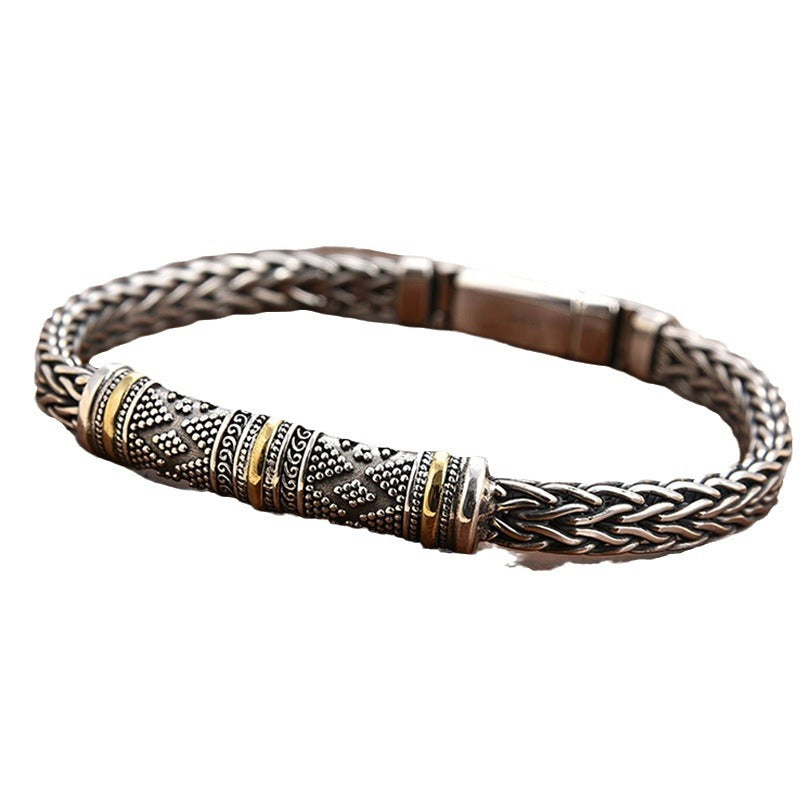 Woven keel men's bracelet