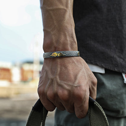 925 Silver Handmade Heart Sutra Retro Nezha Cloud Bracelet