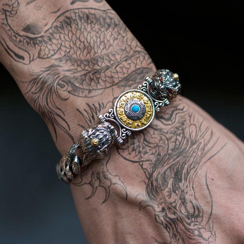 925 Silver Retro Pixiu Lucky Bracelet