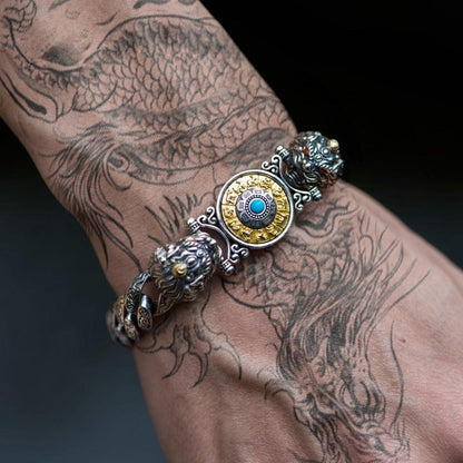 925 Silver Retro Pixiu Lucky Bracelet