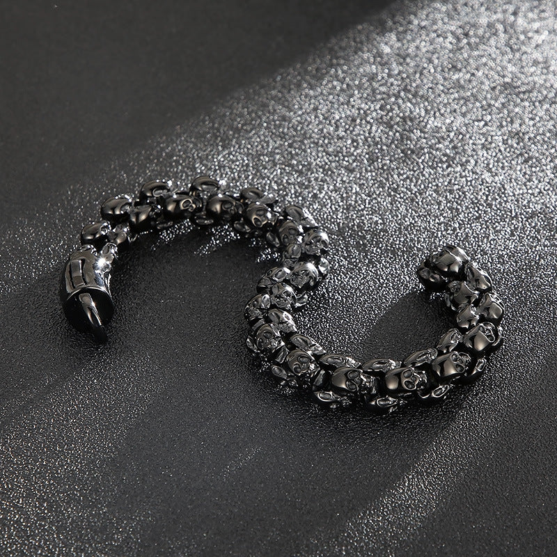 925 Silver Retro Skeleton Bracelet