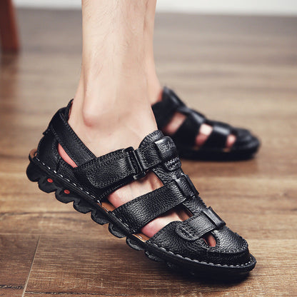 Cut Out Leather Sandals
