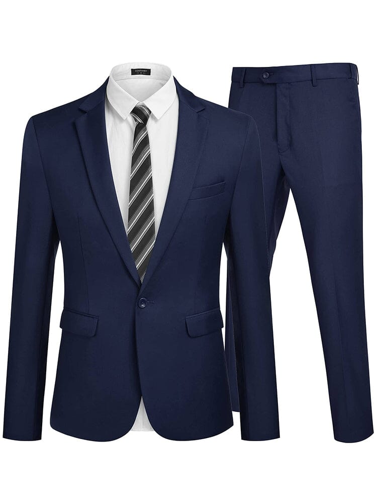 2 Piece Tuxedo Suit Set Blazer Jacket for Business (US Only)