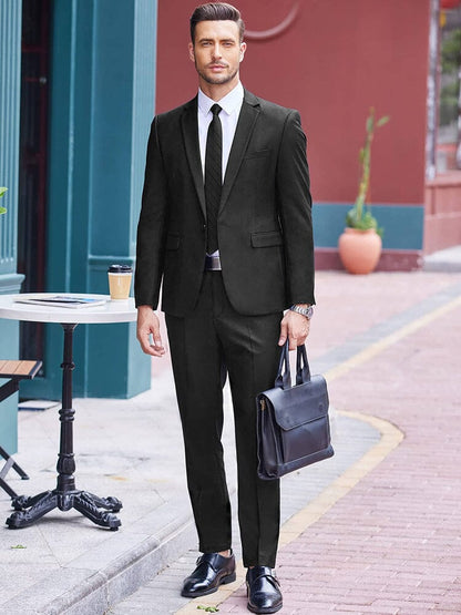 2 Piece Tuxedo Suit Set Blazer Jacket for Business (US Only)