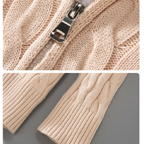 Solid Cable Knit Turtleneck Sweater