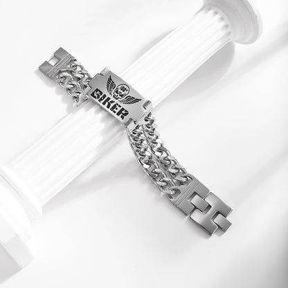 Silver Lettering Plain Bracelet