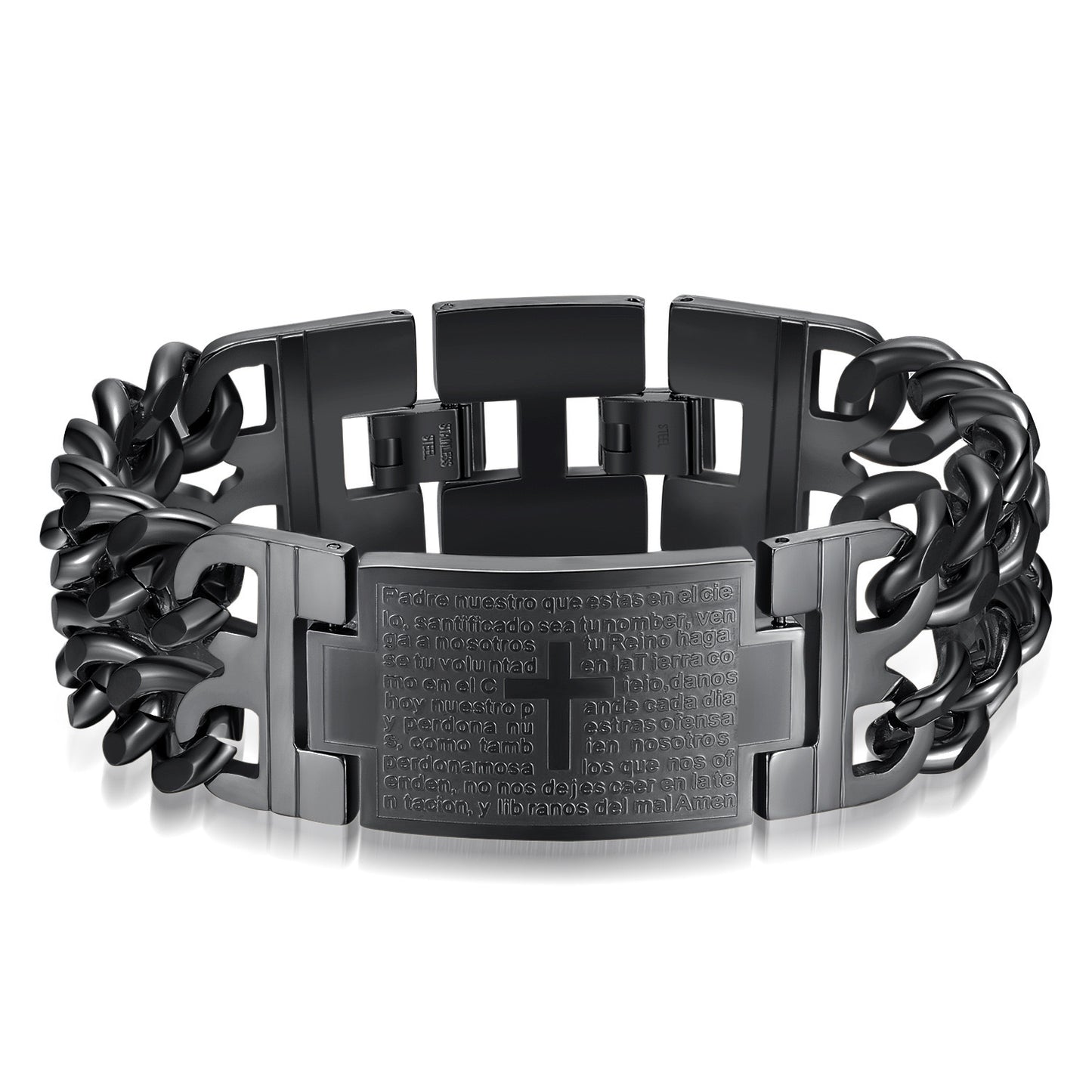 Men's Cross Double Row Bracelet