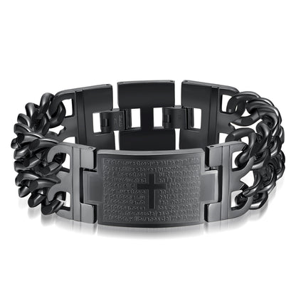 Men's Cross Double Row Bracelet
