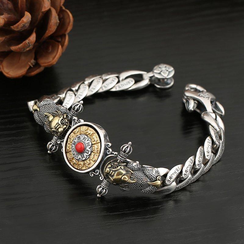 925 Silver Retro Pixiu Lucky Bracelet