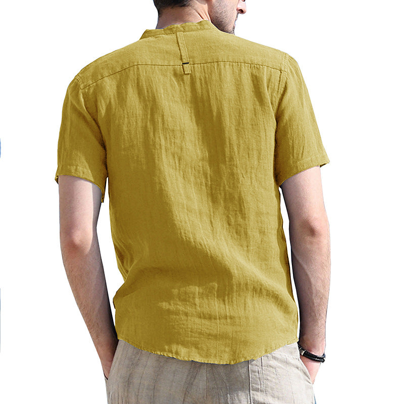 Chictango Cotton Linen Henley Shirt