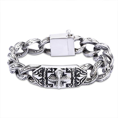 925 Sliver Vintage Cross Thread Bracelet