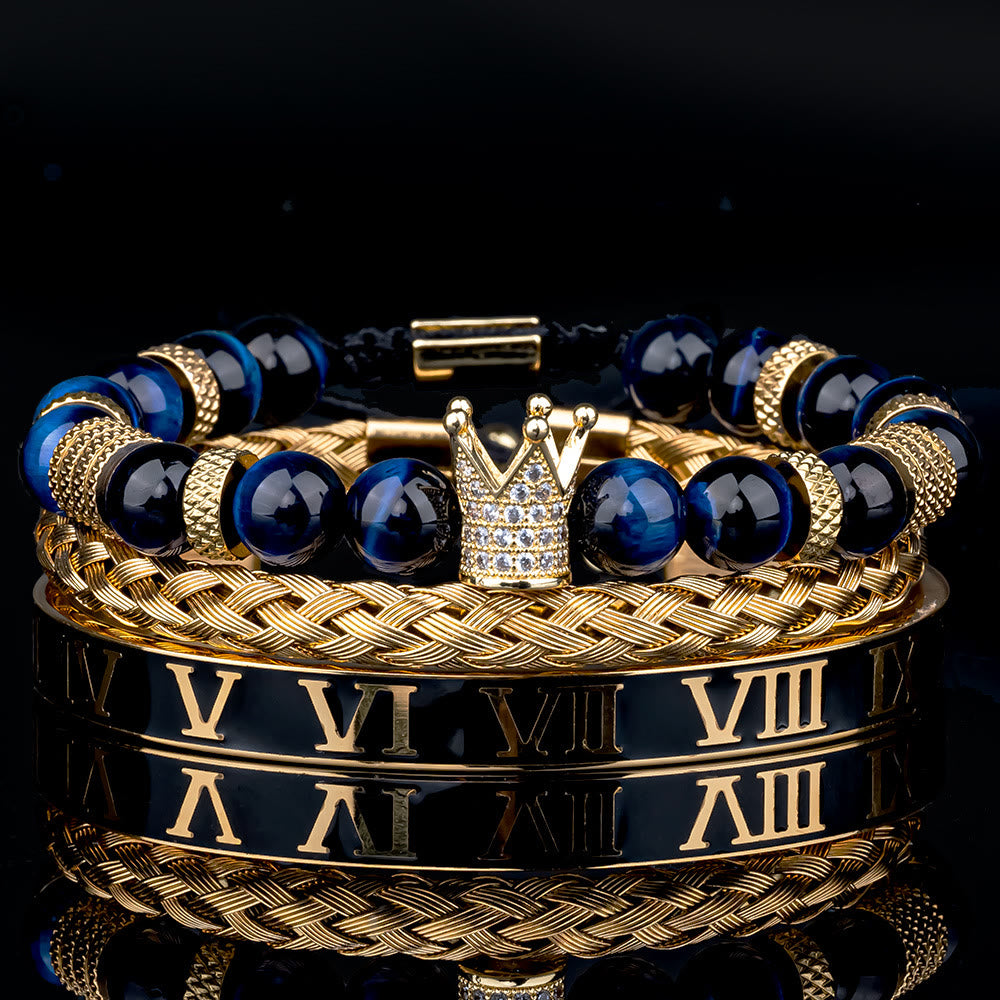 Royal Crown Stones Bracelet Set