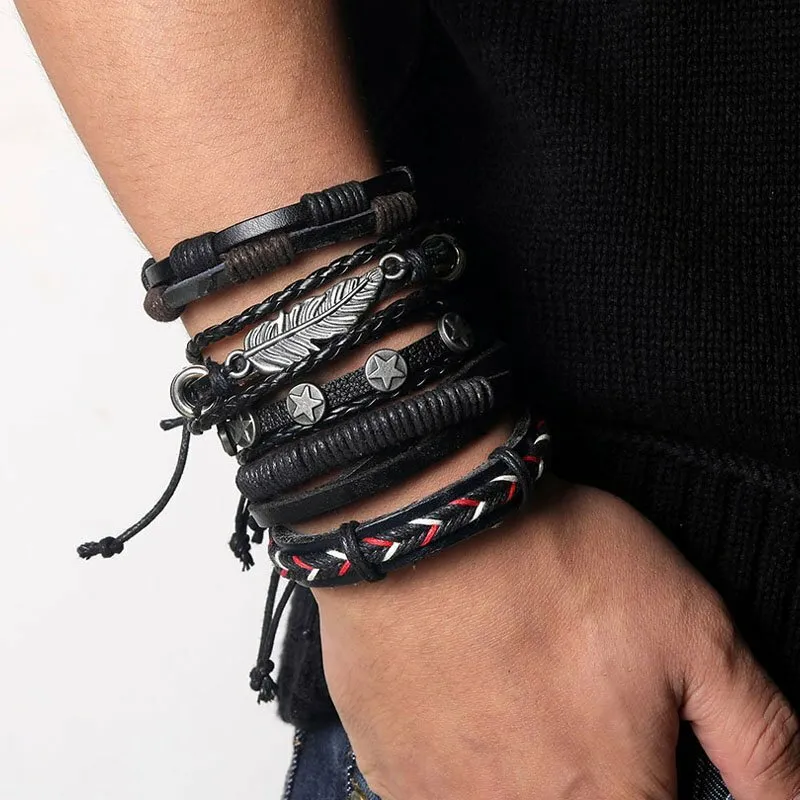 Chictango Punk Braided 6Pcs Bracelets