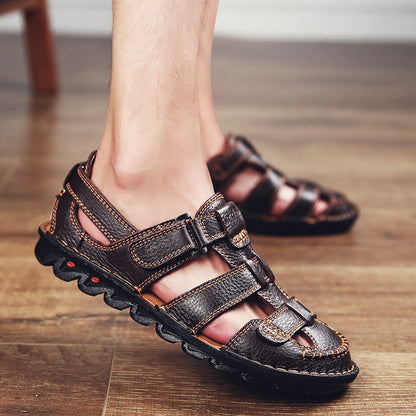 Cut Out Leather Sandals