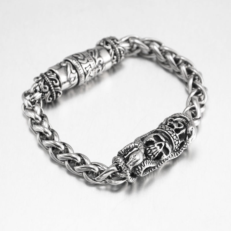 Personalized Crown Skeleton Bracelet