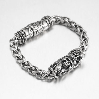 Personalized Crown Skeleton Bracelet