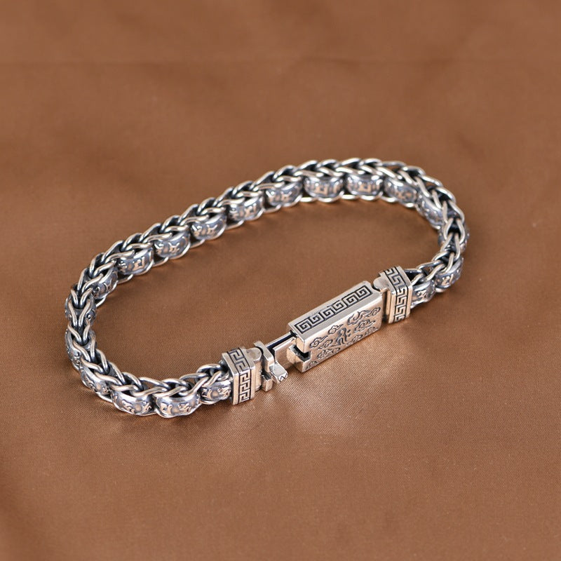 Woven wide men's domineering and personalized bracelet