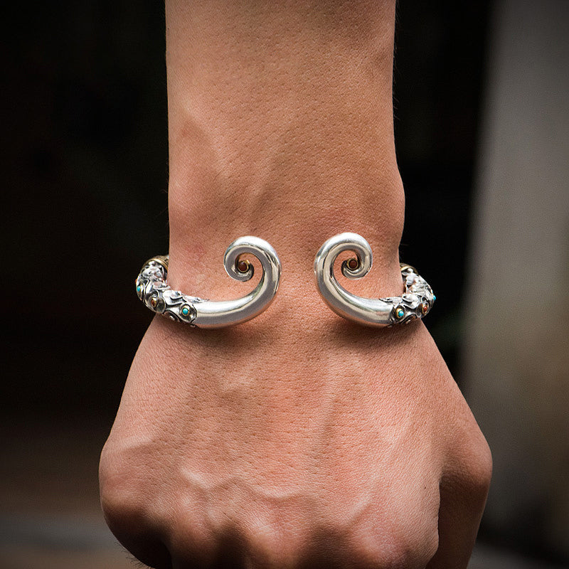 925 Silver Golden Cudgel Bracelet