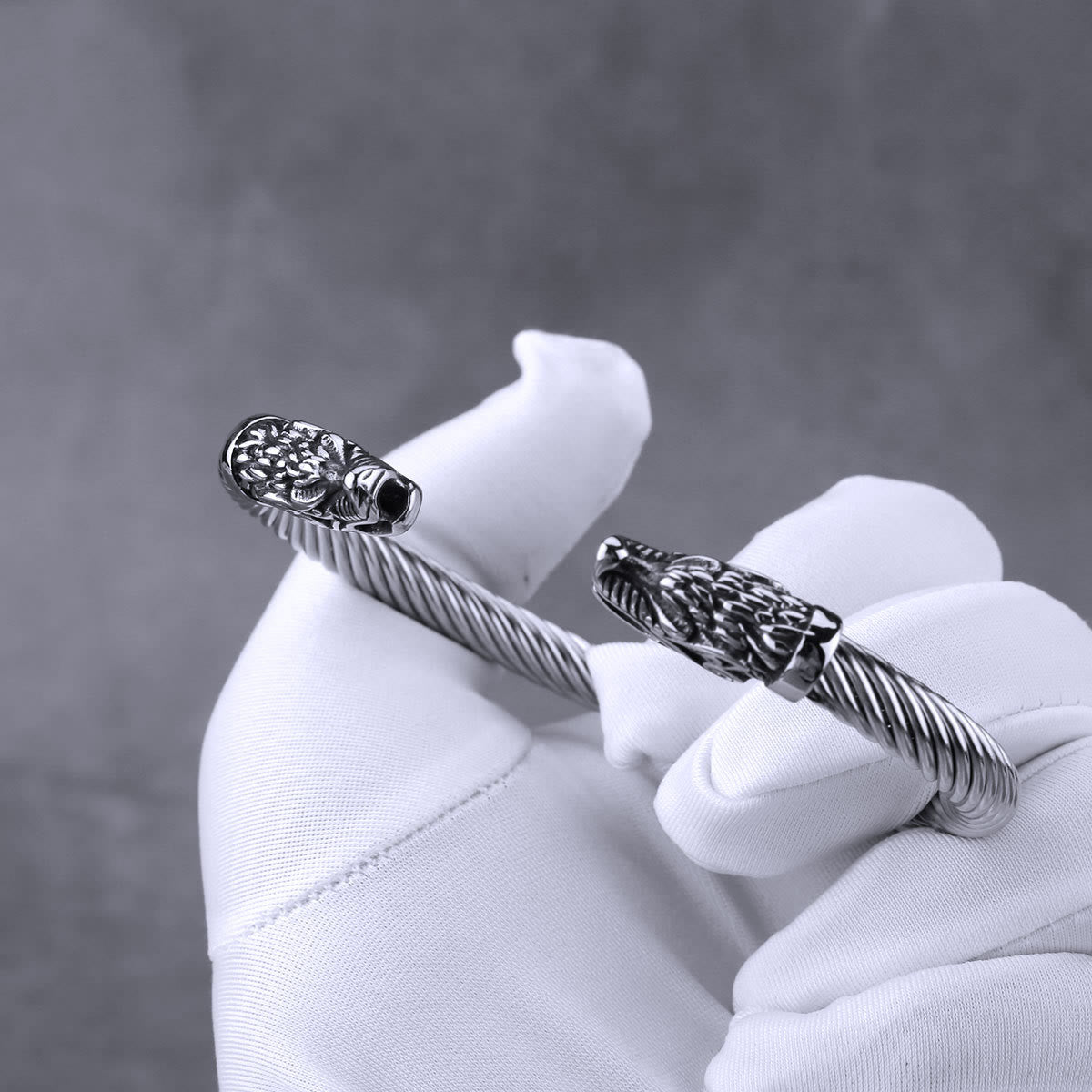 Norse Dragon Head Thread Open Bracelet