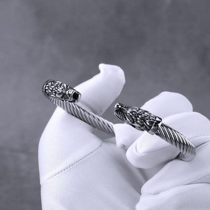 Norse Dragon Head Thread Open Bracelet