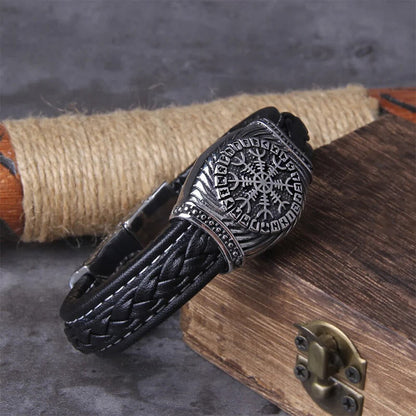Viking Vegvisir Compass Bangle Valknut Bracelet