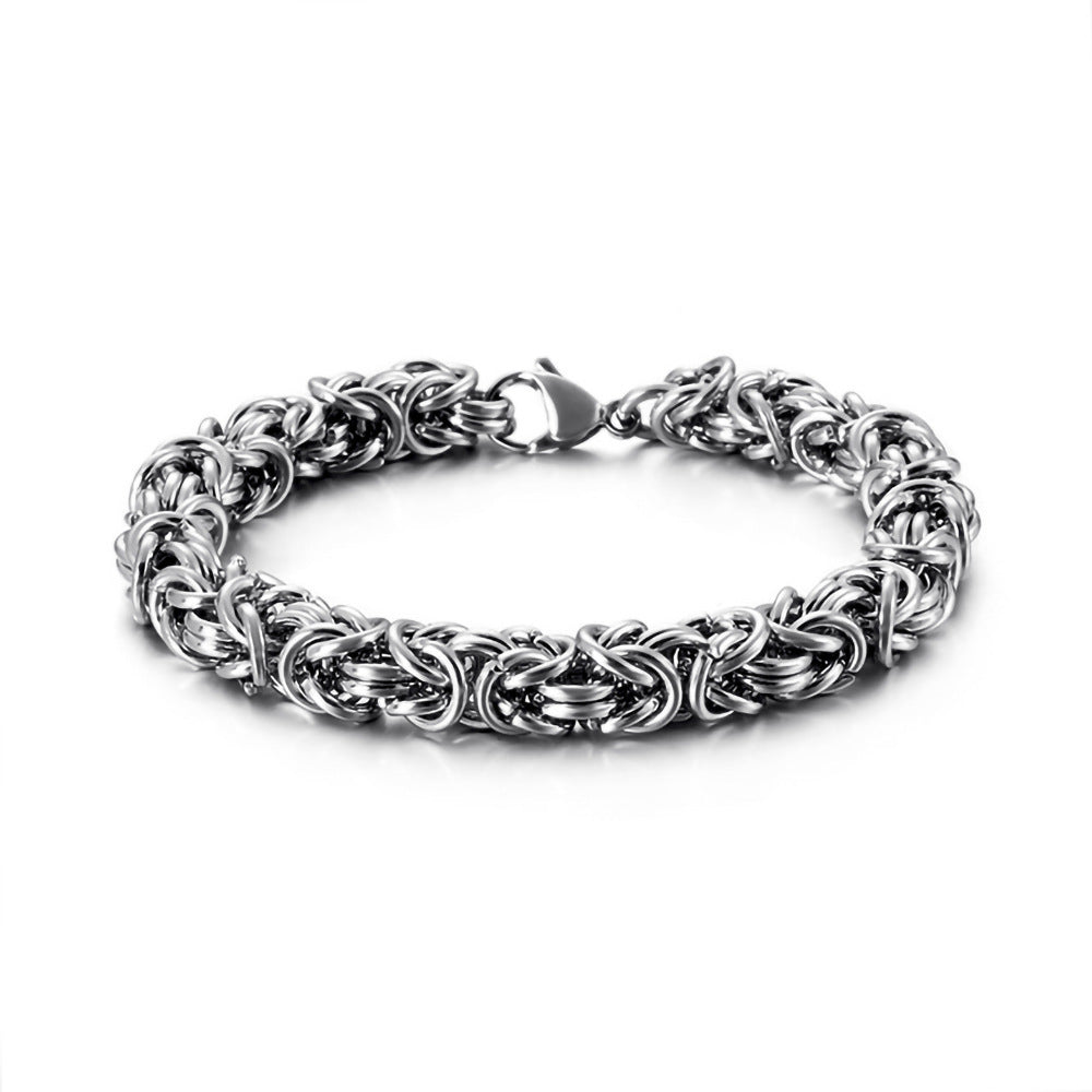 925 Silver Titanium steel woven bracelet for men's hand ornaments