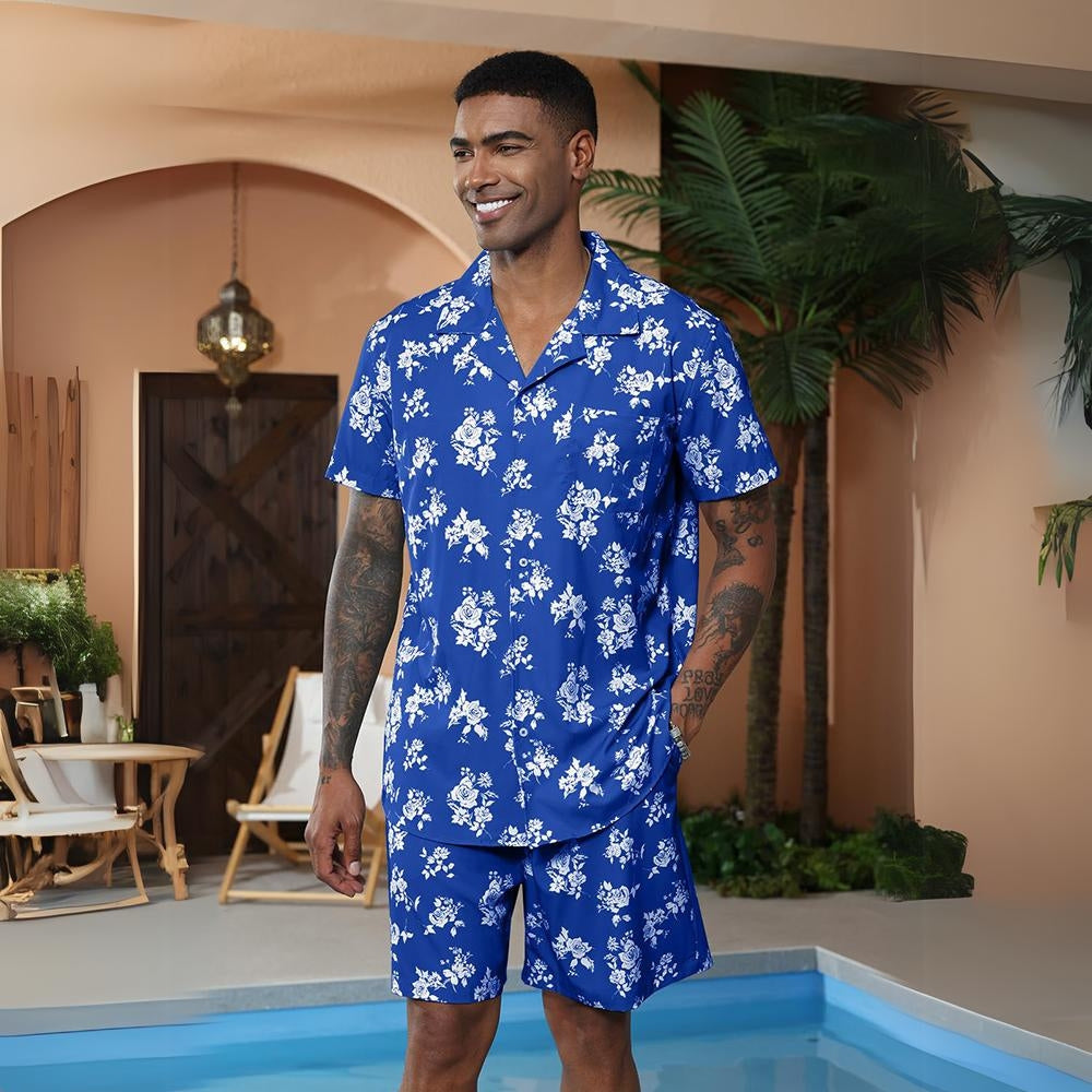 Chictango Hawaiian Flower Shirt Set