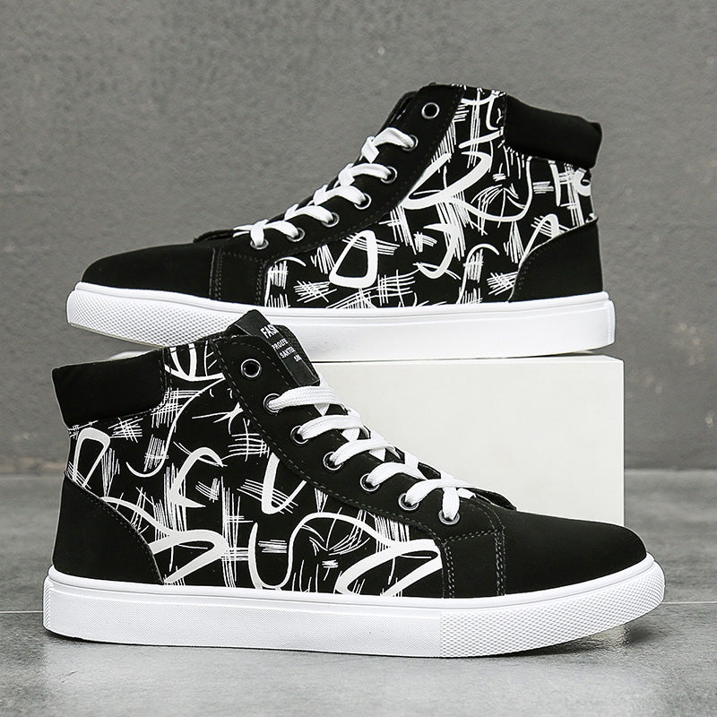 Men Graphic High Top Sneakers