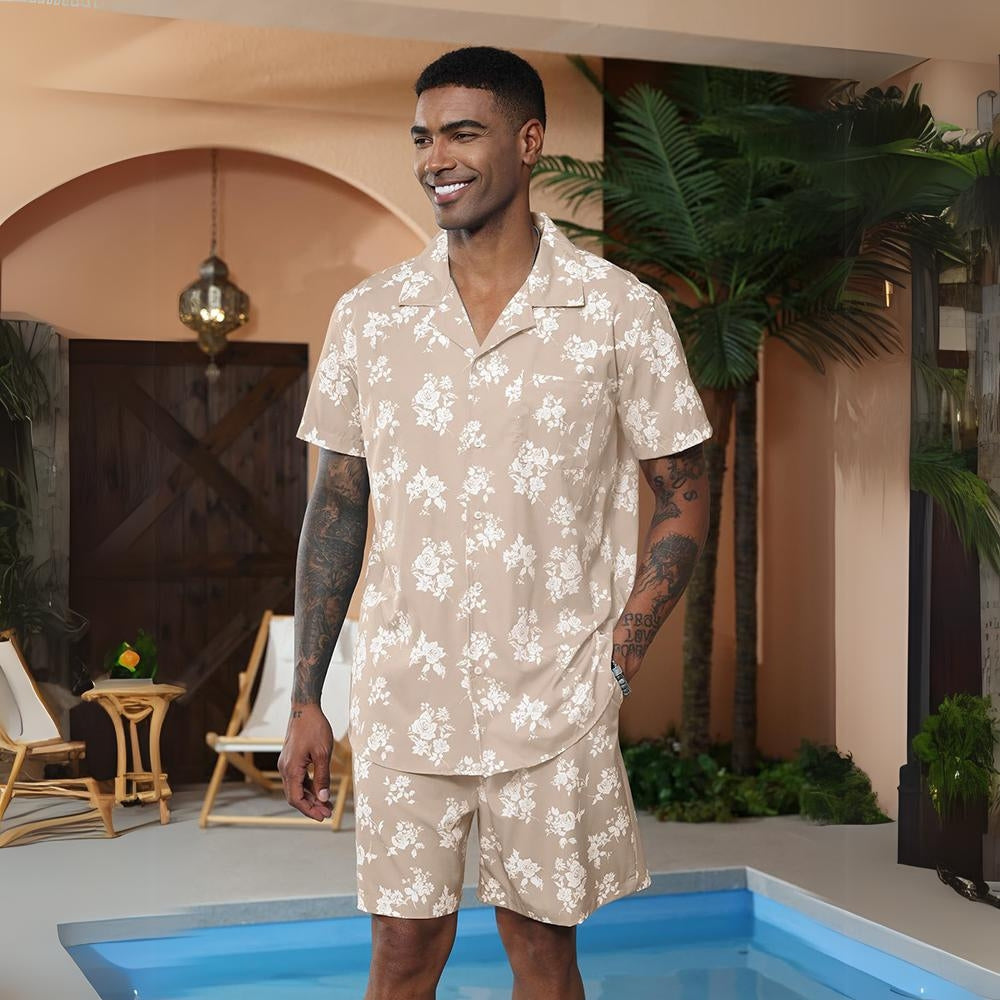 Chictango Hawaiian Flower Shirt Set