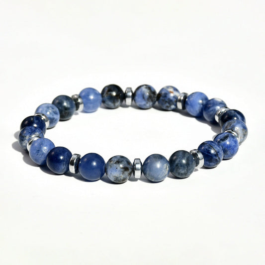 Chictango Blue Lace Agate Metal Beads Bracelets