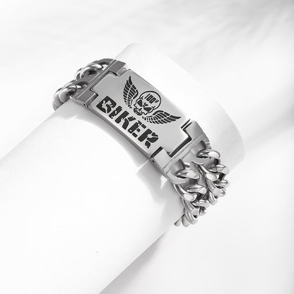 Silver Lettering Plain Bracelet