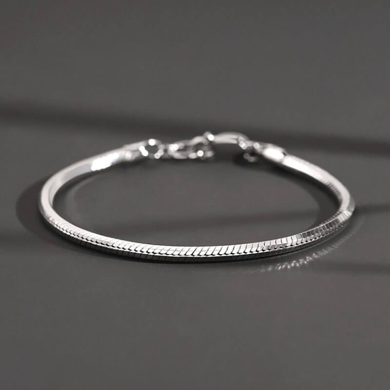 Sterling Silver Octagonal Snake Bone  Bracelet