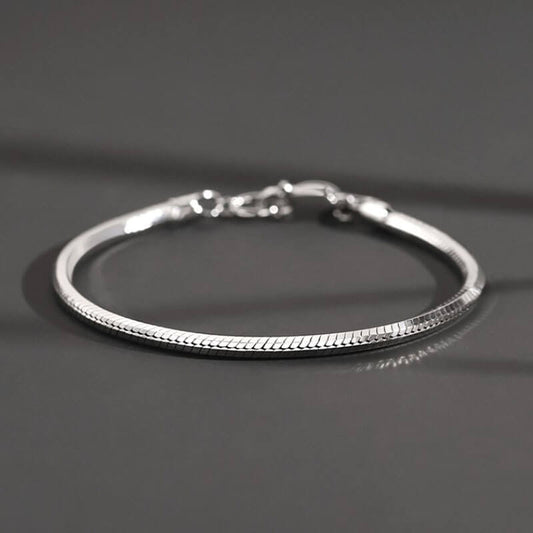 Sterling Silver Octagonal Snake Bone  Bracelet