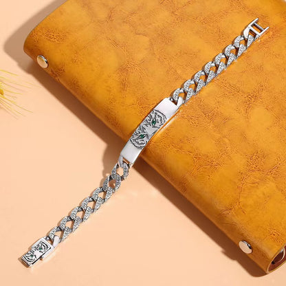 925 Silver Papas Tiger Year Couple Bracelet Fashion Punk Bracelet