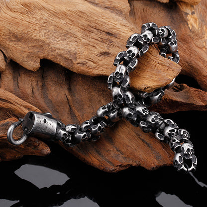 925 Silver Retro Skeleton Bracelet