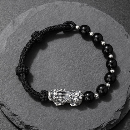 Pixiu Agate 999 Pure Silver Bracelet