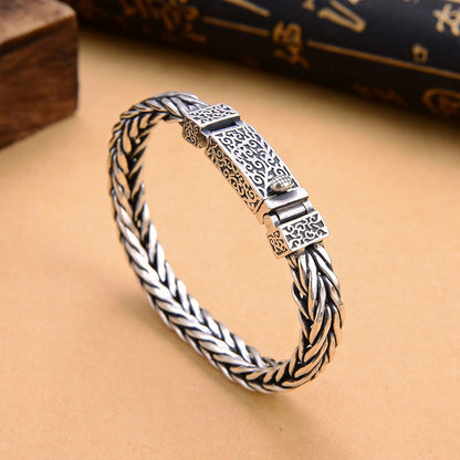 925 Silver woven vintage versatile bracelet