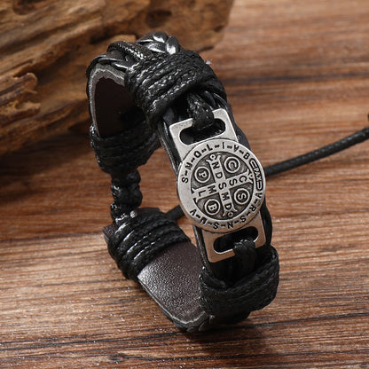New Retro Men's Hand Woven Leather Bracelet